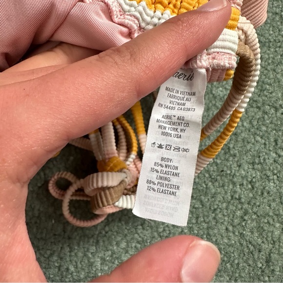 Aerie Ribbed Longline Bandeau Striped Bikini Top - Picture 5 of 6